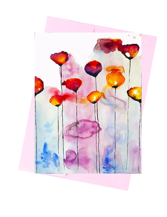 Colorful Poppy Card