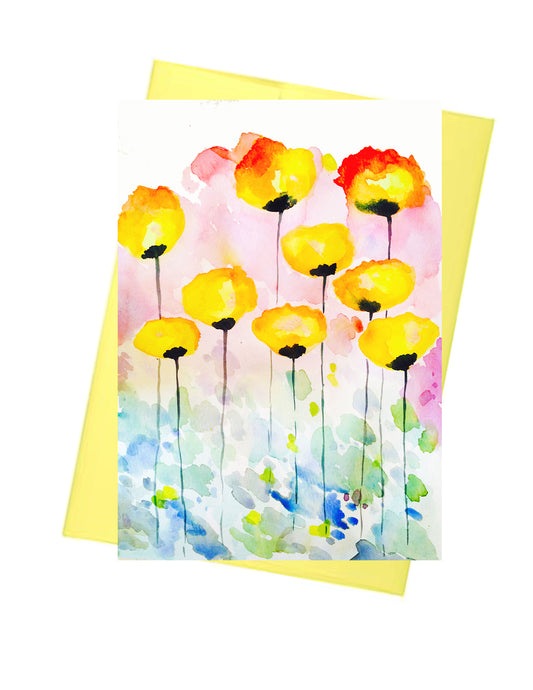 Yellow Poppy Card